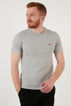 Bisiklet Yaka % 100 Pamuk Erkek T Shirt 17164-0032 GRİ