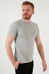 Bisiklet Yaka % 100 Pamuk Erkek T Shirt 17164-0032 GRİ