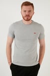 Bisiklet Yaka % 100 Pamuk Erkek T Shirt 17164-0032 GRİ