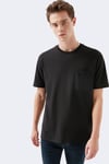 Bisiklet Yaka Cepli % 100 Pamuk Erkek T Shirt 066248-900 SİYAH