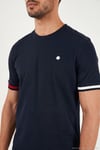 Bisiklet Yaka Kolları Renkli Şerit Detaylı Erkek T Shirt 5904060 LACİVERT