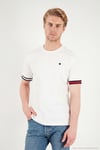 Bisiklet Yaka Kolları Renkli Şerit Detaylı Erkek T Shirt 5904060 BEYAZ