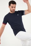 Bisiklet Yaka Kolları Renkli Şerit Detaylı Erkek T Shirt 5904060 LACİVERT