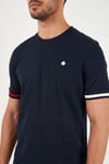 Bisiklet Yaka Kolları Renkli Şerit Detaylı Erkek T Shirt 5904060 LACİVERT
