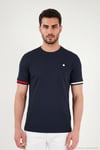 Bisiklet Yaka Kolları Renkli Şerit Detaylı Erkek T Shirt 5904060 LACİVERT