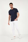 Bisiklet Yaka Kolları Renkli Şerit Detaylı Erkek T Shirt 5904060 LACİVERT