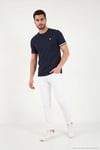 Bisiklet Yaka Kolları Renkli Şerit Detaylı Erkek T Shirt 5904060 LACİVERT
