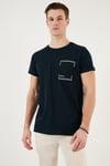 Bisiklet Yaka Pamuklu Slim Fit Erkek T Shirt 541REWORK LACİVERT