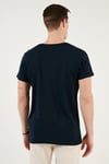 Bisiklet Yaka Pamuklu Slim Fit Erkek T Shirt 541REWORK LACİVERT