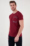 Bisiklet Yaka Pamuklu Slim Fit Erkek T Shirt 541REWORK BORDO