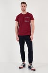 Bisiklet Yaka Pamuklu Slim Fit Erkek T Shirt 541REWORK BORDO