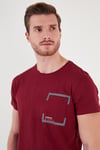 Bisiklet Yaka Pamuklu Slim Fit Erkek T Shirt 541REWORK BORDO