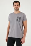 Bisiklet Yaka Pamuklu Slim Fit Erkek T Shirt 541QUINT AÇIK GRİ