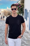 Bisiklet Yaka Pamuklu Slim Fit Erkek T Shirt 541QUINT SİYAH