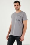 Bisiklet Yaka Pamuklu Slim Fit Erkek T Shirt 541REWORK AÇIK GRİ