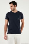 Bisiklet Yaka Pamuklu Slim Fit Erkek T Shirt 541QUINT LACİVERT