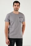 Bisiklet Yaka Pamuklu Slim Fit Erkek T Shirt 541REWORK AÇIK GRİ