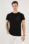 Bisiklet Yaka Pamuklu Slim Fit Erkek T Shirt 541QUINT SİYAH