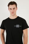 Bisiklet Yaka Pamuklu Slim Fit Erkek T Shirt 541THERE SİYAH