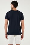 Bisiklet Yaka Pamuklu Slim Fit Erkek T Shirt 541QUINT LACİVERT