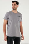 Bisiklet Yaka Pamuklu Slim Fit Erkek T Shirt 541REWORK AÇIK GRİ