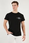 Bisiklet Yaka Pamuklu Slim Fit Erkek T Shirt 541THERE SİYAH