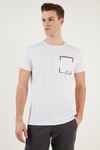 Bisiklet Yaka Pamuklu Slim Fit Erkek T Shirt 541REWORK BEYAZ