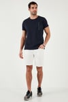 Bisiklet Yaka Pamuklu Slim Fit Erkek T Shirt 541QUINT LACİVERT