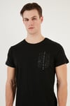 Bisiklet Yaka Pamuklu Slim Fit Erkek T Shirt 541QUINT SİYAH