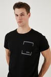 Bisiklet Yaka Pamuklu Slim Fit Erkek T Shirt 541REWORK SİYAH