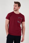Bisiklet Yaka Pamuklu Slim Fit Erkek T Shirt 541REWORK BORDO