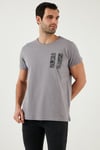 Bisiklet Yaka Pamuklu Slim Fit Erkek T Shirt 541QUINT AÇIK GRİ