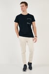 Bisiklet Yaka Pamuklu Slim Fit Erkek T Shirt 541REWORK LACİVERT