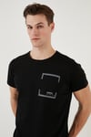 Bisiklet Yaka Pamuklu Slim Fit Erkek T Shirt 541REWORK SİYAH