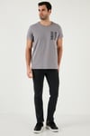Bisiklet Yaka Pamuklu Slim Fit Erkek T Shirt 541QUINT AÇIK GRİ