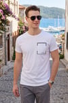 Bisiklet Yaka Pamuklu Slim Fit Erkek T Shirt 541REWORK BEYAZ