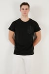 Bisiklet Yaka Pamuklu Slim Fit Erkek T Shirt 541QUINT SİYAH