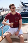 Bisiklet Yaka Pamuklu Slim Fit Erkek T Shirt 541REWORK BORDO