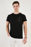Bisiklet Yaka Pamuklu Slim Fit Erkek T Shirt 541QUINT SİYAH