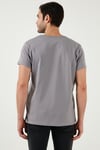 Bisiklet Yaka Pamuklu Slim Fit Erkek T Shirt 541QUINT AÇIK GRİ