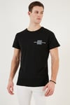 Bisiklet Yaka Pamuklu Slim Fit Erkek T Shirt 541THERE SİYAH
