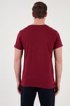 Bisiklet Yaka Pamuklu Slim Fit Erkek T Shirt 541REWORK BORDO