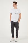 Bisiklet Yaka Pamuklu Slim Fit Erkek T Shirt 541REWORK BEYAZ