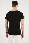 Bisiklet Yaka Pamuklu Slim Fit Erkek T Shirt 541QUINT SİYAH