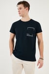 Bisiklet Yaka Pamuklu Slim Fit Erkek T Shirt 541REWORK LACİVERT
