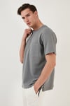 Bisiklet Yaka Tek Cepli Pamuklu Oversize Erkek T Shirt 5902305 AÇIK HAKİ