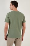 Bisiklet Yaka Tek Cepli Pamuklu Oversize Erkek T Shirt 5902305 ELMA YEŞİLİ