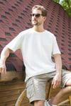 Bisiklet Yaka Tek Cepli Pamuklu Oversize Erkek T Shirt 5902305 EKRU