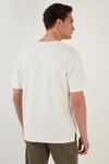 Bisiklet Yaka Tek Cepli Pamuklu Oversize Erkek T Shirt 5902305 EKRU