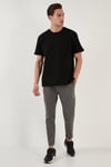 Bisiklet Yaka Tek Cepli Pamuklu Oversize Erkek T Shirt 5902305 SİYAH
